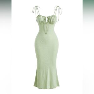 SHEIN Strapless Light Green Dress